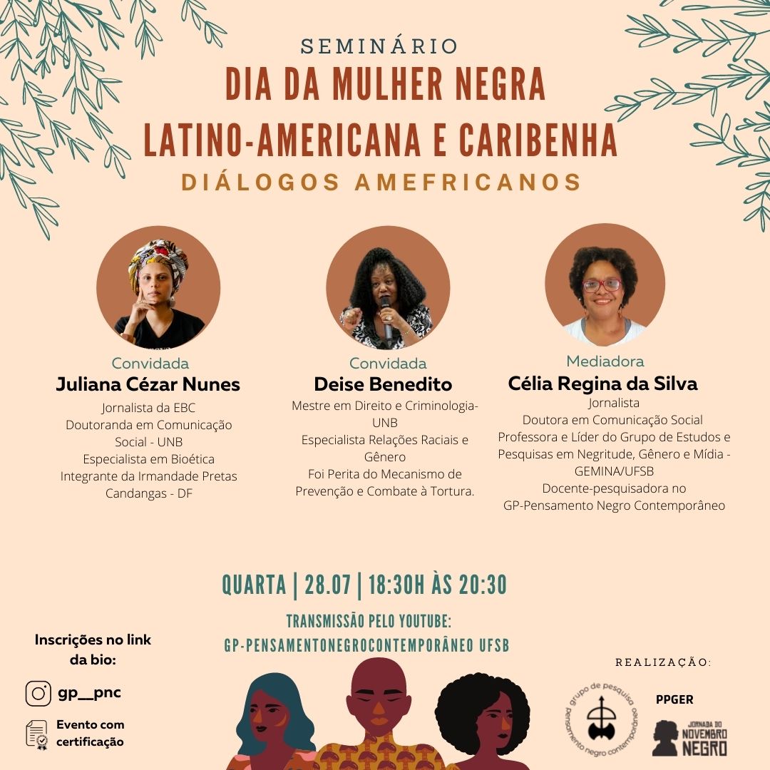 Dia da Mulher Negra Latino americana e caribenha Seminários Amefricanos
