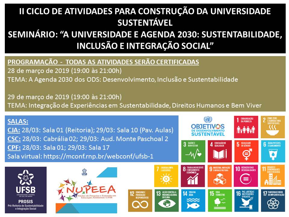 Banner Seminário Agenda 2030 UFSB