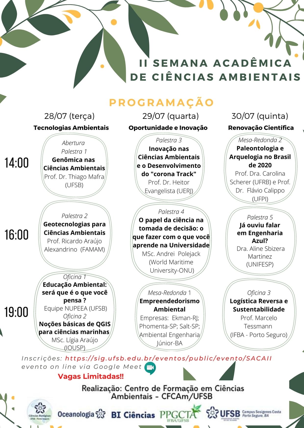 [ONLINE] - II Semana Acadêmica de Ciências Ambientais