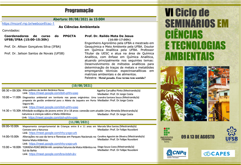 VI seminario Ciencias ambientais ifba ufsb