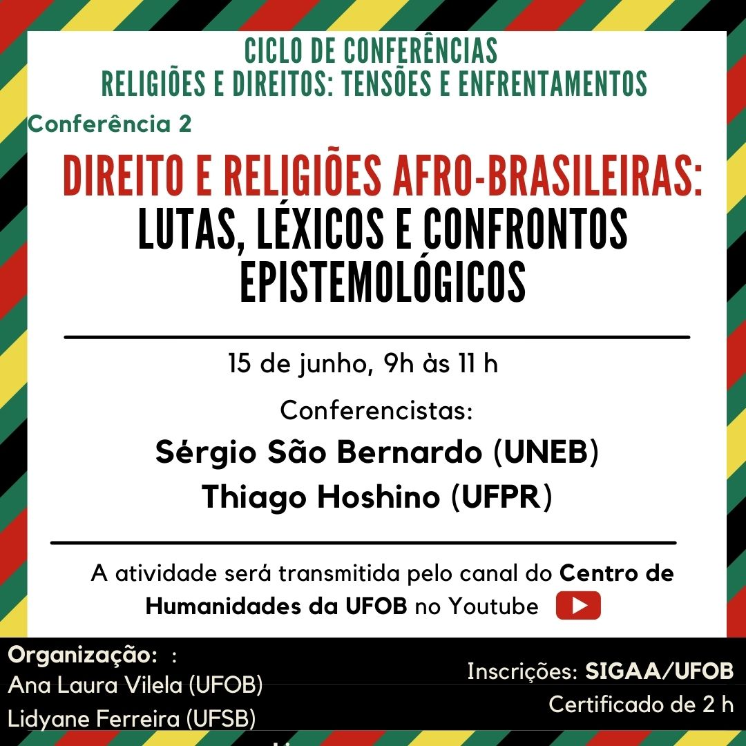 conferencias direito e religioes afrobrasileiras