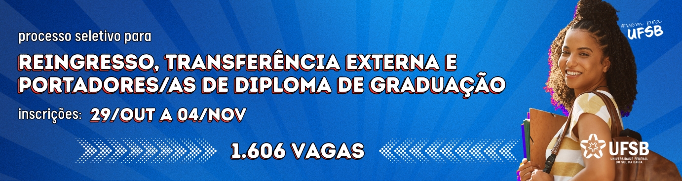 Processo Seletivo para Reingresso, Transferência Externa e Portadores/as de Diploma de Graduação