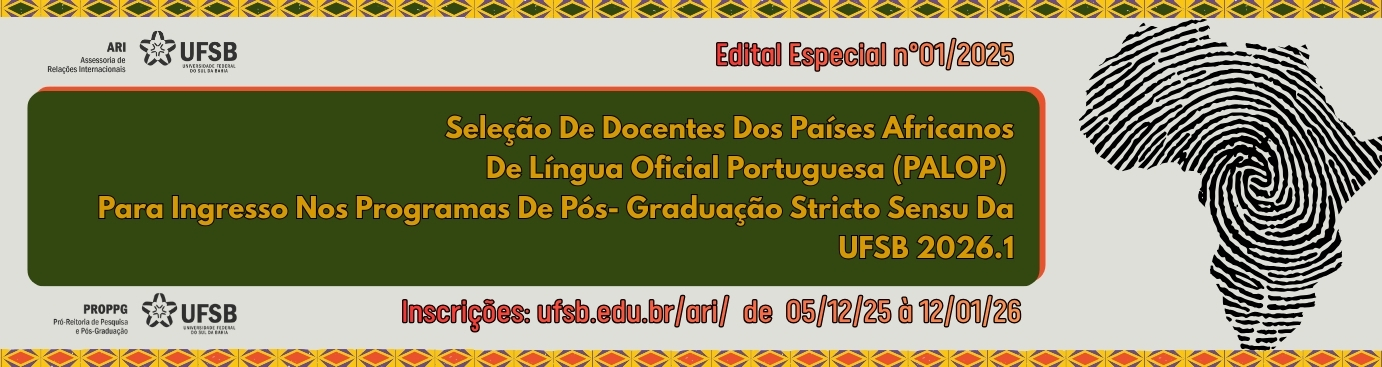 Seleção de Docentes dos Países Africanos de Língua Oficial Portuguesa (PALOP) para ingresso na Pós-Graduação Stricto Sensu da UFSB