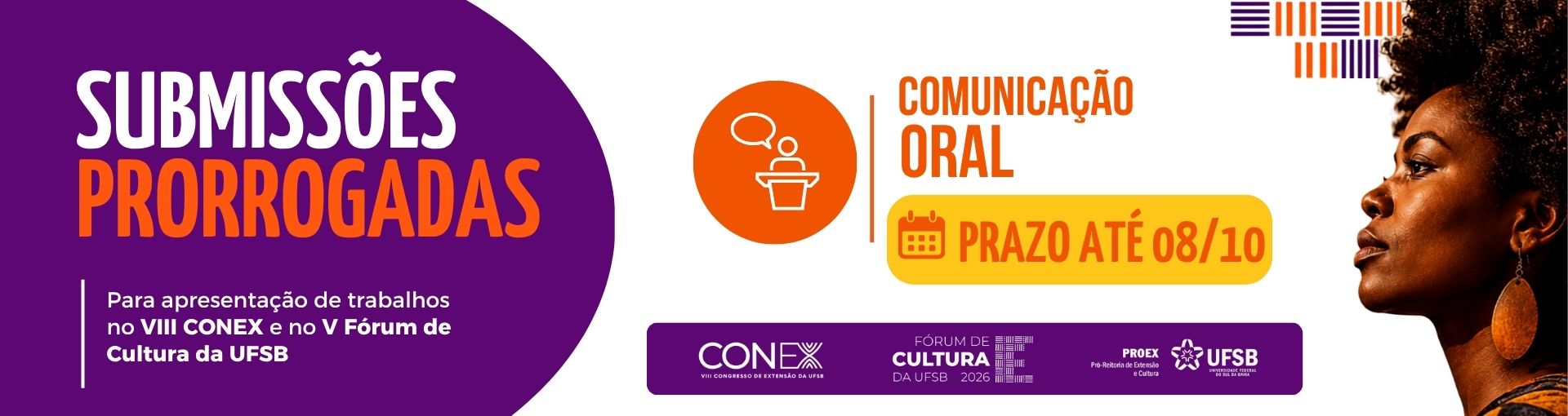 Chamada de submissão de trabalhos para CONEX e Fórum de Cultura