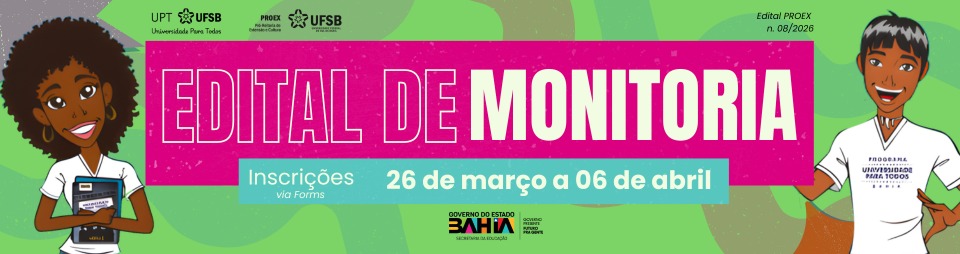 Edital Proex 08/2026 - Complementar ao edital Proex 03/2026 - Seleção Bolsistas Monitoria