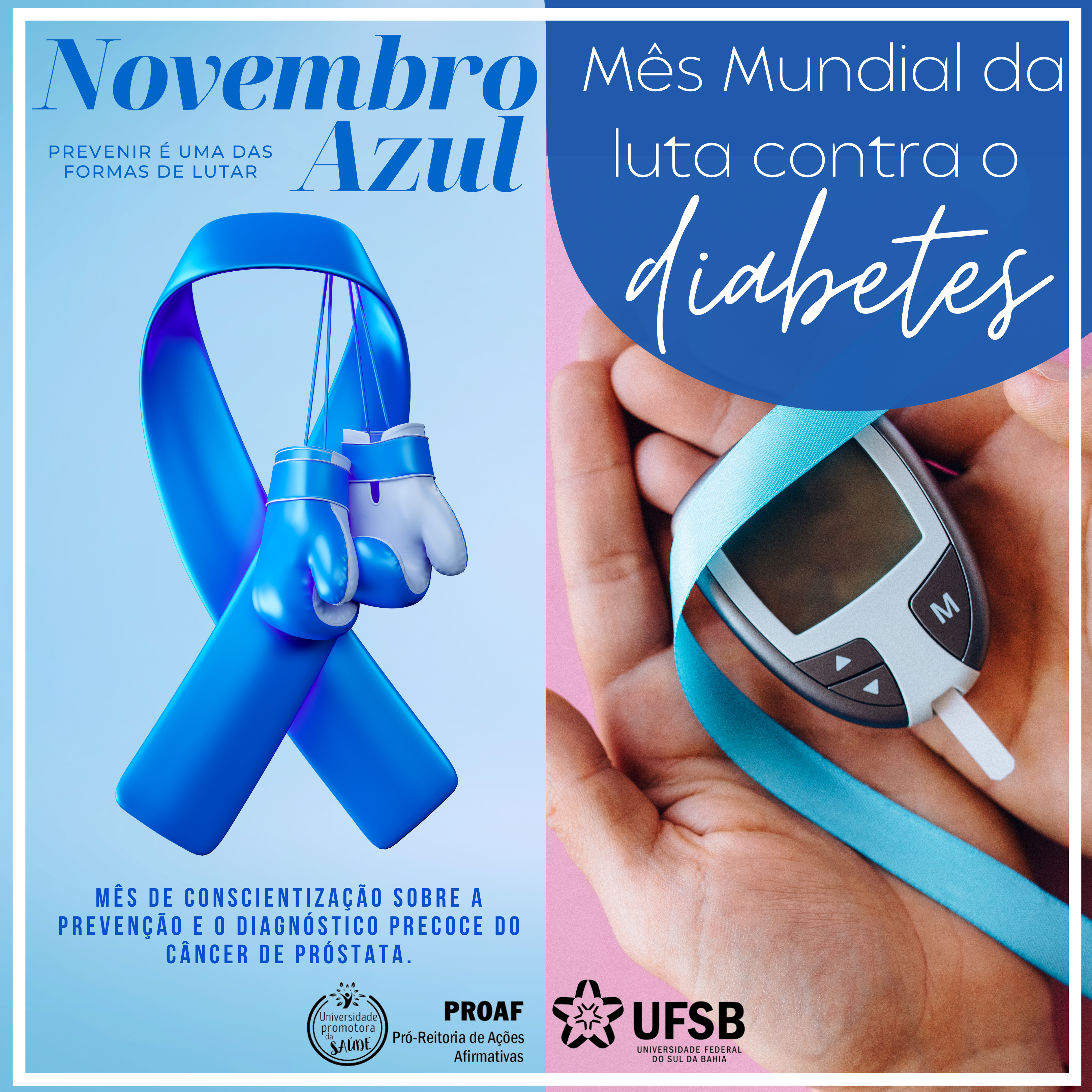 Novembro Azul 2022 - Novembro é mês do azul na luta contra o diabetes e  câncer de próstata - PROAF